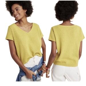 Anthropologie Valentina short-sleeve V-neck knit sweater Women's Size L